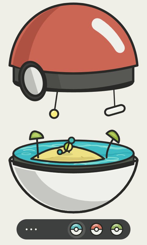Squirtle's island world inside an orb